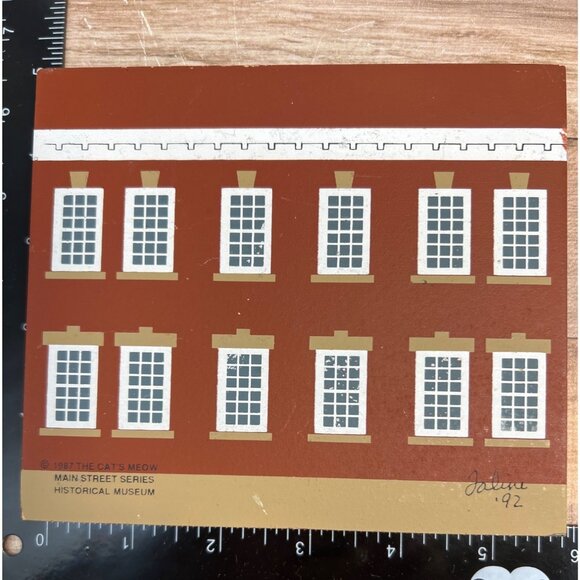 The Cats Meow 1992 Main Street Series Historical Museum Wooden Shelf Sitter Coll - Picture 2 of 2